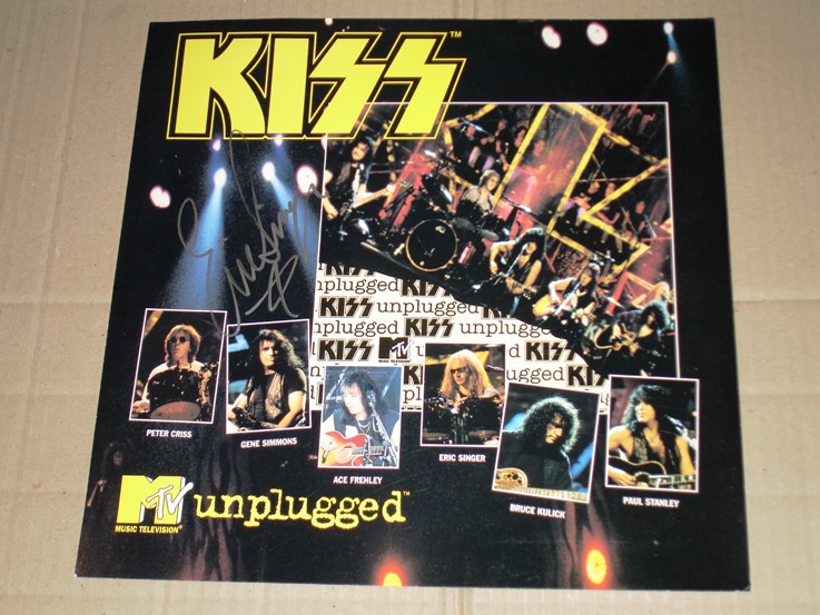 KISS Rare MTV Unplug Hand signed Autograph Eric Singer LP Vinyl